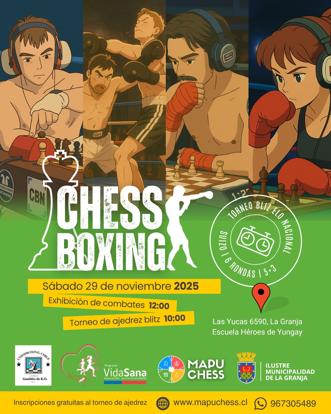 chessboxingenchile Evento deportivo más importante de la comuna de la Granja, Santiago de Chile